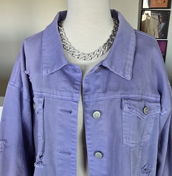 New! White Birch Black label Trucker Jacket Lavender Purple 1X - Picture 2 of 14
